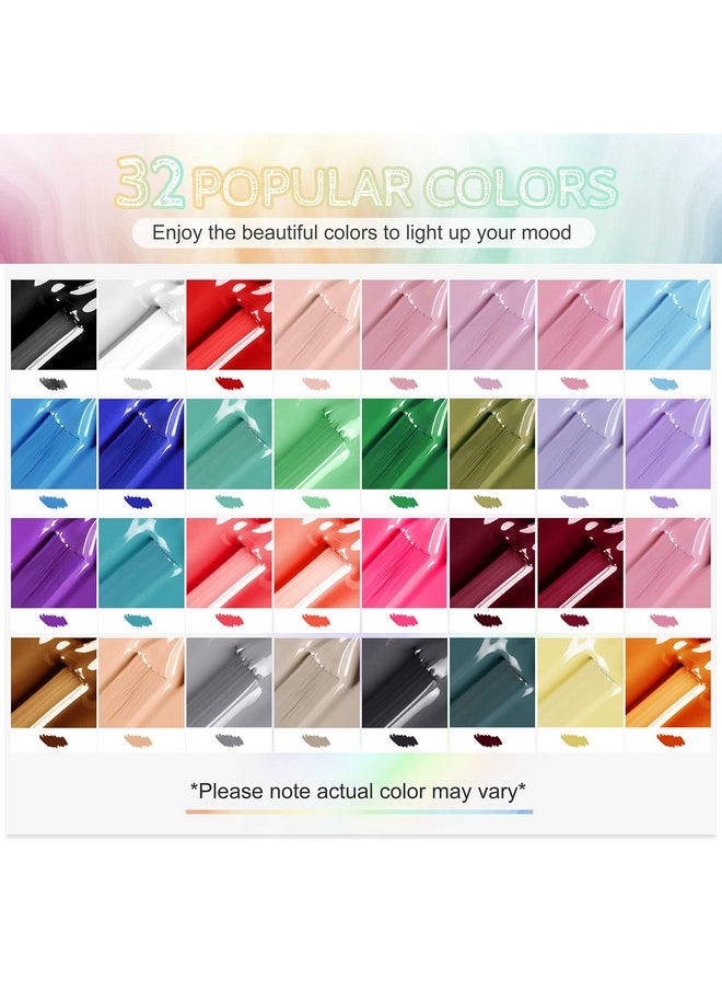 JODSONE - JODSONE 36 PCS Gel Nail Polish Set-32 Colors Gel Polish Kit Base Coat Glossy Matte and Glitter Top Coat Nail Polish Set Green Blue Red Pink Collection Gifts for Women - Image 1