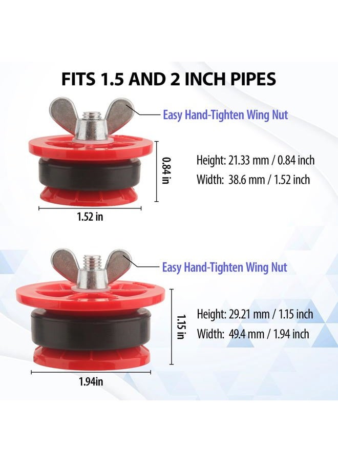 shiguan Mechanical End-of-Pipe Gripper Plug Set, 1.5" & 2" Pipe Test and Temporary Sealing for Plumbing - Image 2