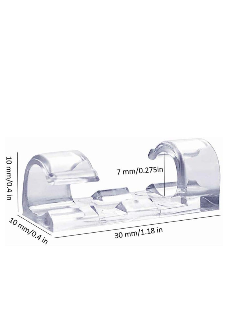 DELFINO Adhesive Cable Clips Wire, 60Pcs Clips Management, Plastic Cable Organizer Clear Cable Cord Holder Drop Cable Cramp for Office, Stage, Outdoor Scene, Car and Home (Small) - Image 3