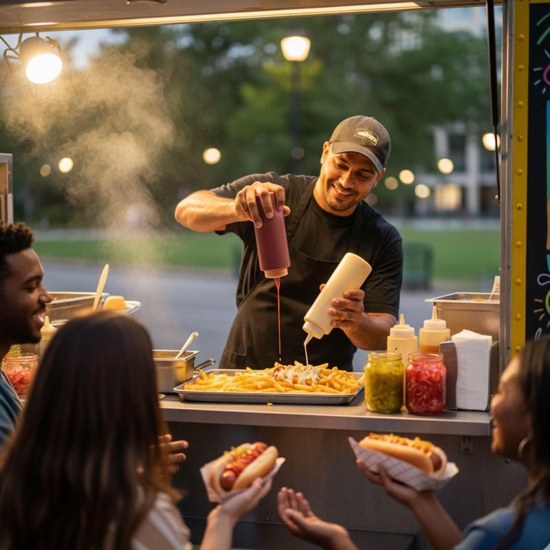 DAOME زجاجة ضغط بلاستيكية لتوزيع الكاتشب والخردل والعسل - 650 مل (6 قطع) - Image 2