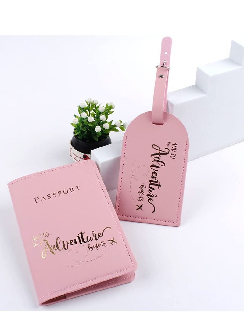 KASTWAVE Passport Covers and Luggage Tags Set, Passport Holder Travel Suitcase Tag Case Organizer for Storing Passport Business Cards Credit Cards Boarding Passes (2 Covers + 2 Tags) - Image 3