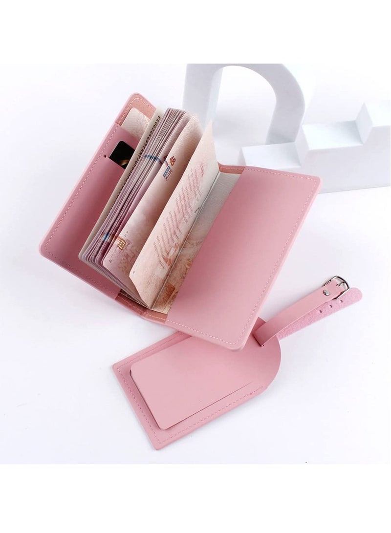 KASTWAVE Passport Covers and Luggage Tags Set, Passport Holder Travel Suitcase Tag Case Organizer for Storing Passport Business Cards Credit Cards Boarding Passes (2 Covers + 2 Tags) - Image 5