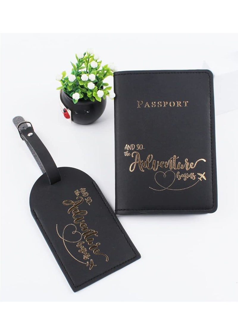 KASTWAVE Passport Covers and Luggage Tags Set, Passport Holder Travel Suitcase Tag Case Organizer for Storing Passport Business Cards Credit Cards Boarding Passes (2 Covers + 2 Tags) - Image 4