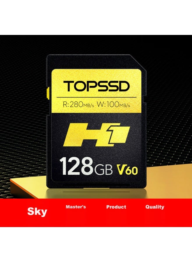 High-quality Sd Card, H1 Professional Camera Memory Card, Uhs-ii Dual-core High-speed Storage Card, V60 Sd Card, Sd Memory Card 128gb - Image 1
