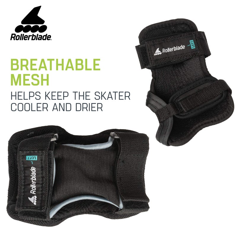 Rollerblade Skate Gear 3 Pack Protective Gear, Knee Pads, Elbow Pads and Wrist Guards, Inline Skating, Multi Sport Protection, Unisex, Black, L - Image 4