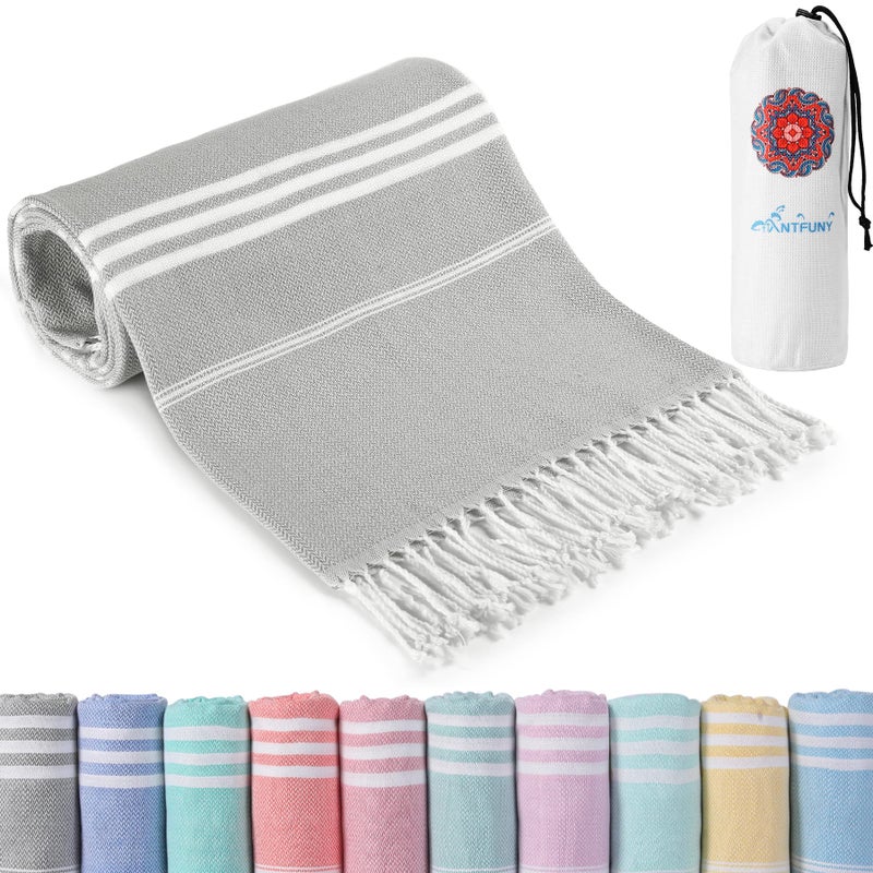 Antfuny Turkish Beach Towels Quick Dry Sand Free Soft Absorbent Extra Large Xl Big Blanket Adult Oversized Bath Pool Swim Towel Lightweight Thin Fast Drying Compact No Sand Packable Vacation Essentials - Image 1