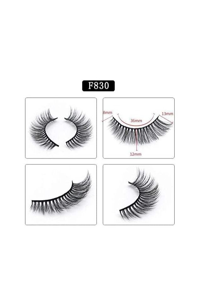 Generic ORiTi False Eyelashes, 5 Pairs 3D Natural Fluffy false Lashes, Hand-made Dramatic Thick Crossed Cluster false Eye Lashes,Reusable Soft Long Lashes Pack for Makeup (F830)  - Image 3