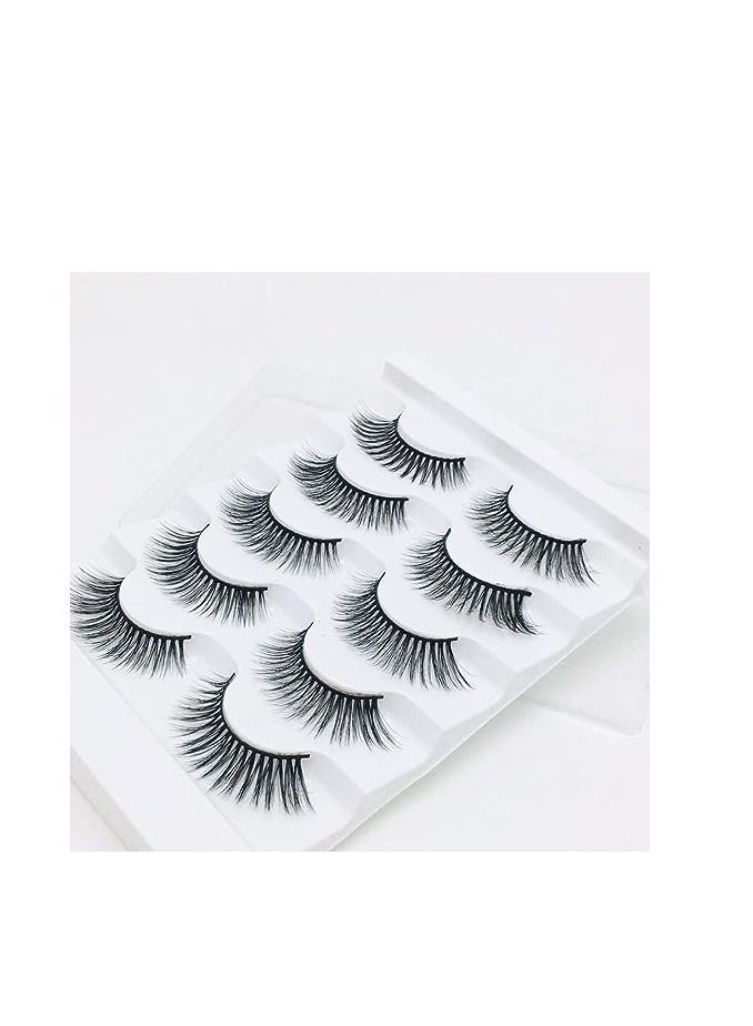 Generic ORiTi False Eyelashes, 5 Pairs 3D Natural Fluffy false Lashes, Hand-made Dramatic Thick Crossed Cluster false Eye Lashes,Reusable Soft Long Lashes Pack for Makeup (F830)  - Image 5