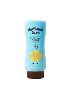 Hawaiian Tropic Everyday Active Lotion Sunscreen SPF 15 8oz  Hawaiian Tropic Sunscreen SPF 15 Sunblock Broad Spectrum Sunscreen Oxybenzone Free Sunscreen Water Resistant Sunscreen 8oz