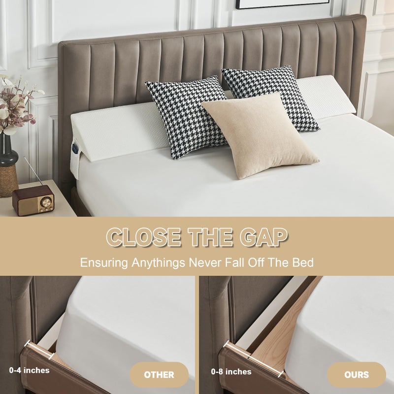 IFNOW Queen Size(60"x6"x10") Bed Wedge Pillow for Headboard, Mattress Gap Filler(0-8"), Bed Wedge for Gap Between Your Headboard and Mattress White - Image 4