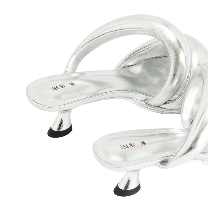 JW PEI Women's Sara Mule Heeled Sandals - Silver - Image 3