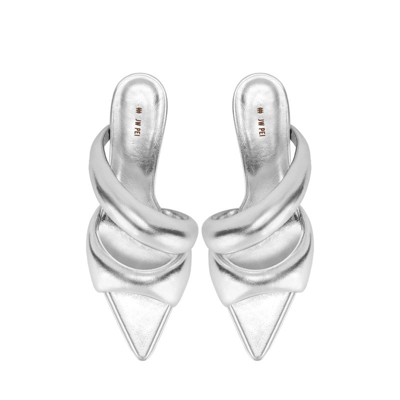 JW PEI Women's Sara Mule Heeled Sandals - Silver - Image 4