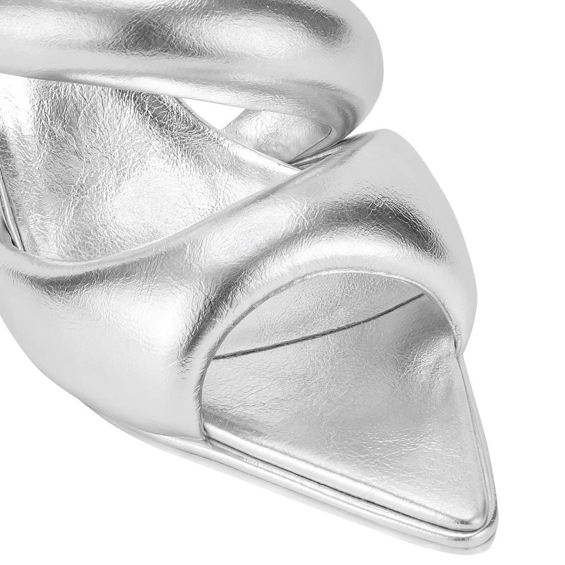 JW PEI Women's Sara Mule Heeled Sandals - Silver - Image 2