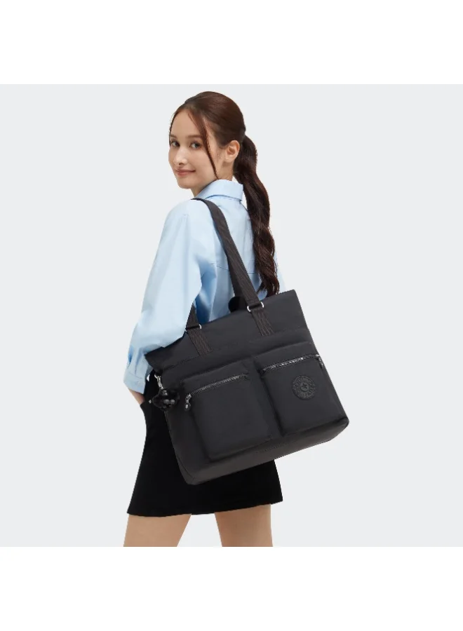 Kipling India Large Tote with Laptop Compartment 17.5 Inch Black Noir