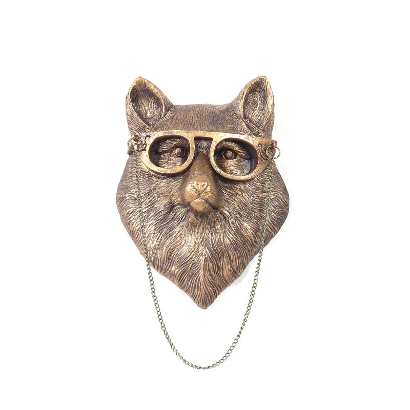 Joogour Head Wall Mount Decor,Resin Animal Sculptures，Art Deco Wall Hanging Decoration for Living Room Bedroom Officeroom Gift (Fox) - Image 1