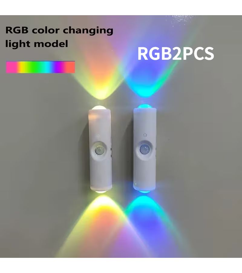 Two Piece Tricolor Sensor Wall Light With USB Charging For Christmas Party Decoration - Image 5