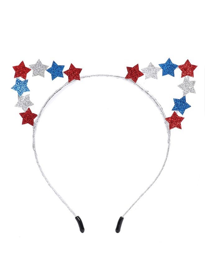Dzrige Patriotic Head Boppers Headband,Patriotic Star Headbands,Patriotic Hair Hoop Party Star Headpiece for Independence Day Fourth/4th of July Party Props Decoration - Image 1