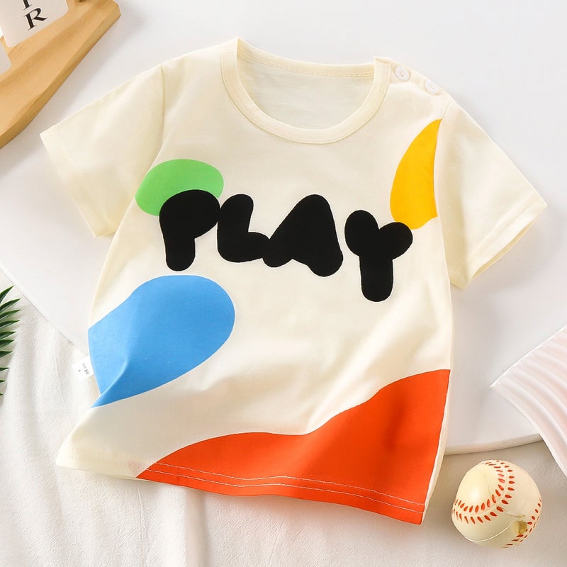 New Children'S Short Sleeve T-Shirt Cotton Girls Summer Baby Baby Summer Children'S Clothing New Boys Jacket - Image 1