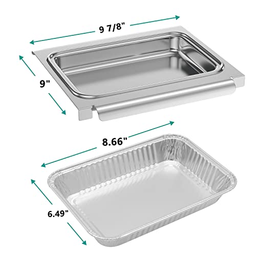 EasiBBQ 67047 Catch Pan Holder with Aluminum Drip Pans for Weber Spirit I&II 200/300 Series, Drip Tray for Genesis II LX200/300 Series, Grease Cup/Tray Replacement Part for Weber 67047 83156 6415 - Image 2