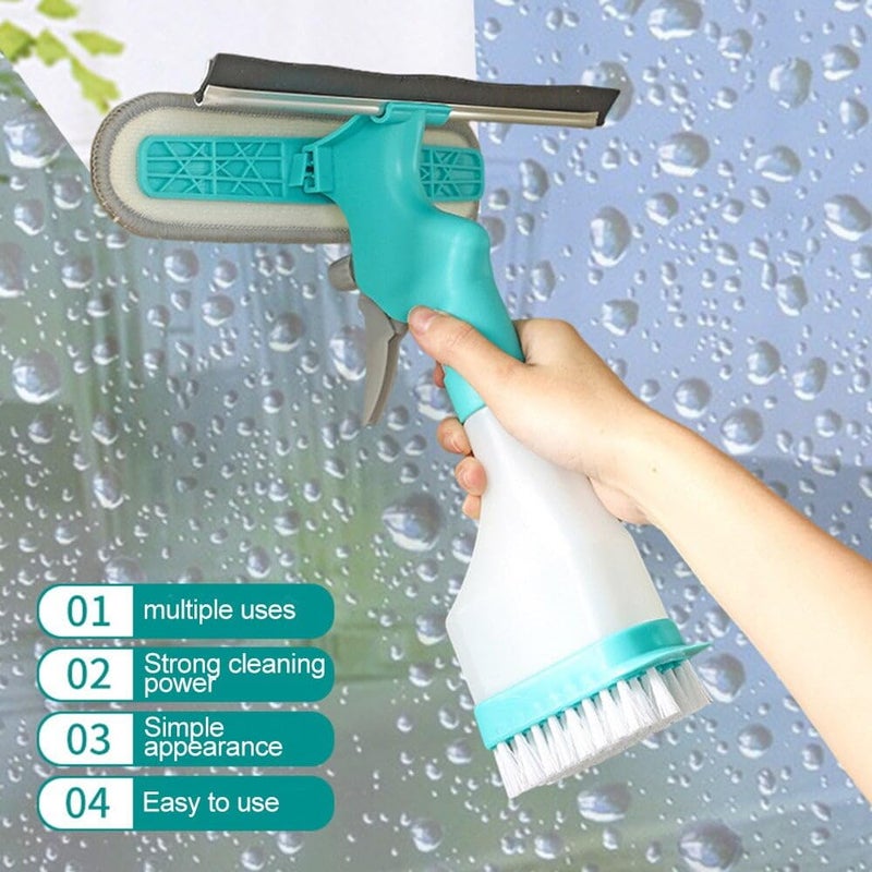 MORPICH Multi-Purpose Silicone Squeegee 4-in-1 Set for Windows, Glass, Shower Doors, Car Windshields, Including Spray Bottle, Brush, Squeegee, Two Wipes - Image 2
