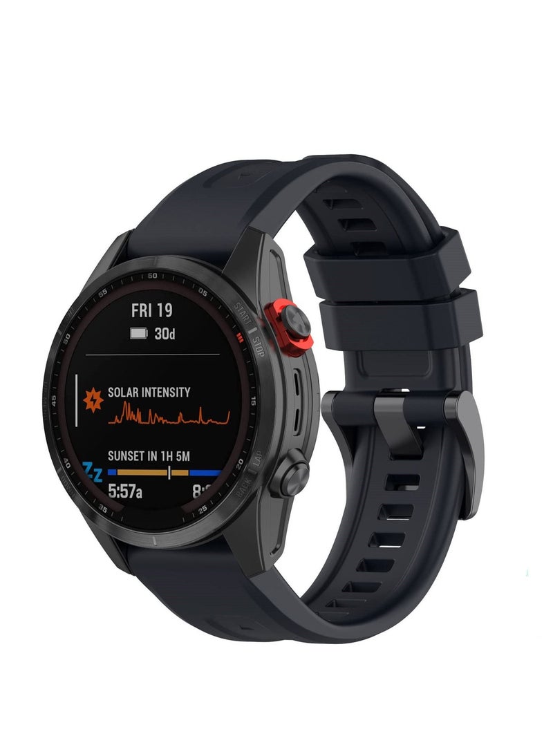 Sport Silicone Replacement Bands Strap 26mm Compatible with Garmin Fenix 7X/Fenix 7X Solar/Fenix 6X/Fenix 6X Pro/Fenix 6X Sapphire/Fenix 5X Sapphire/Fenix 5X Puls (Black) - Image 1