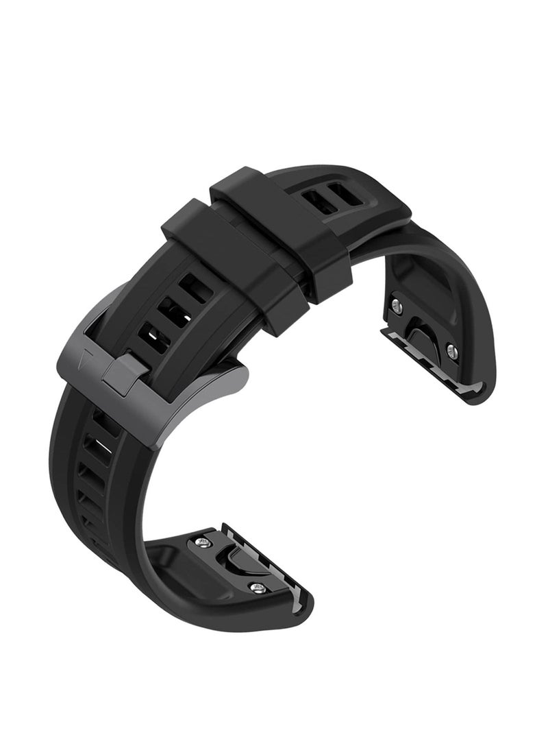 Sport Silicone Replacement Bands Strap 26mm Compatible with Garmin Fenix 7X/Fenix 7X Solar/Fenix 6X/Fenix 6X Pro/Fenix 6X Sapphire/Fenix 5X Sapphire/Fenix 5X Puls (Black) - Image 3