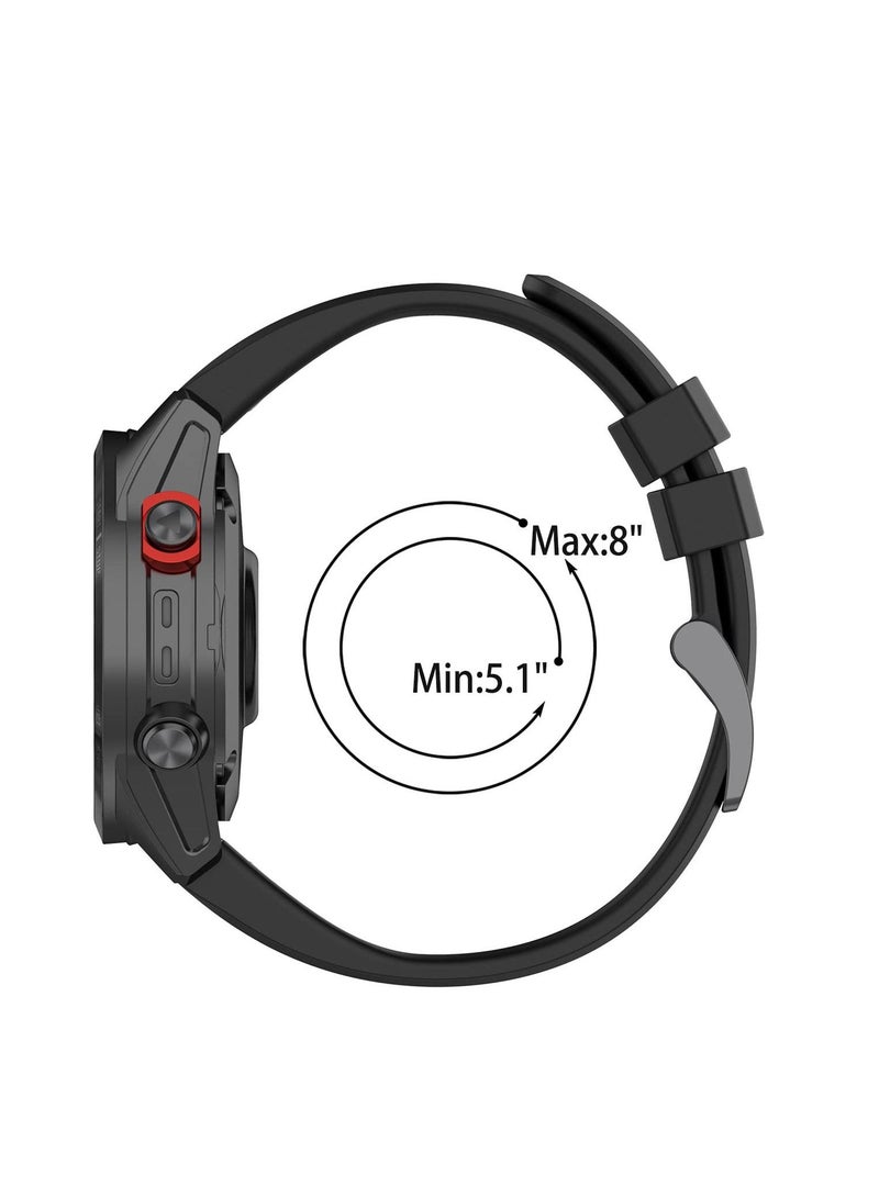 Sport Silicone Replacement Bands Strap 26mm Compatible with Garmin Fenix 7X/Fenix 7X Solar/Fenix 6X/Fenix 6X Pro/Fenix 6X Sapphire/Fenix 5X Sapphire/Fenix 5X Puls (Black) - Image 5