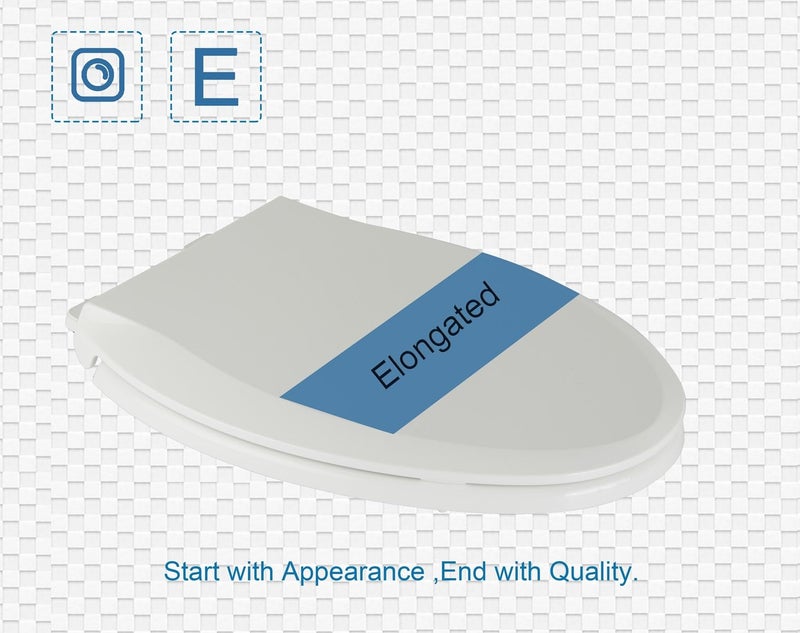 JINGZE Elongated Toilet Seat Slow Close, Quiet Toilet Seat Cover with Never Loosen Durable Toilet Seat Lid Easy to Install & Clean, Polypropylene (PP), White - Image 5