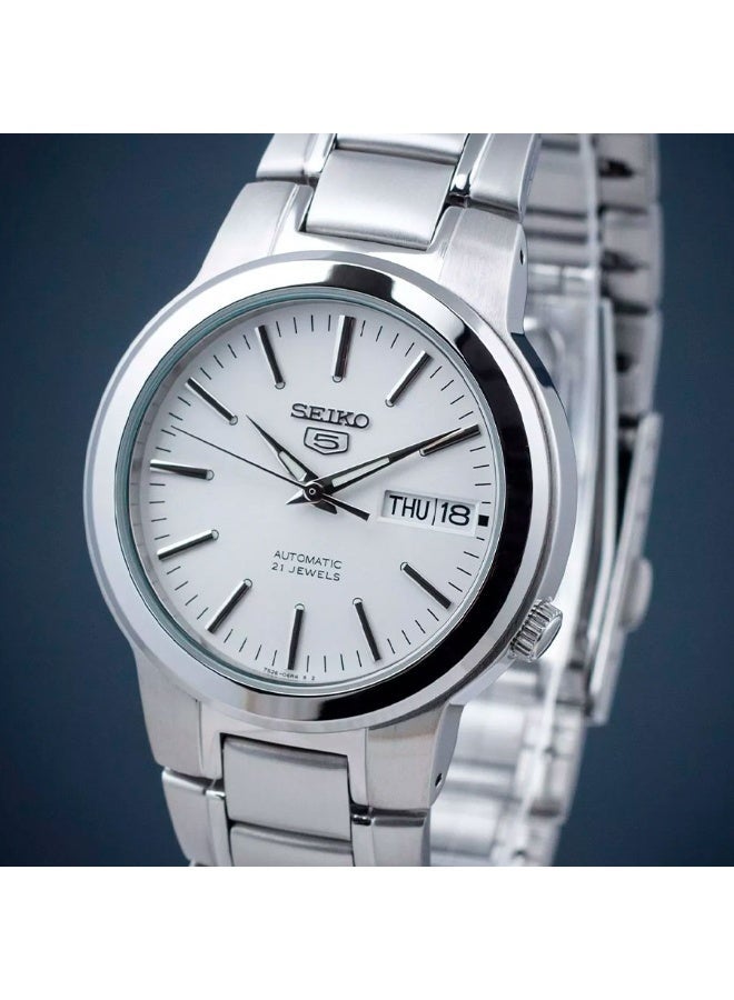 سيكو 5 Sports Automatic Men’s Watch SNKA01K1, 37 mm White Dial, Stainless Steel Case & Bracelet, 30 m WR - Image 2