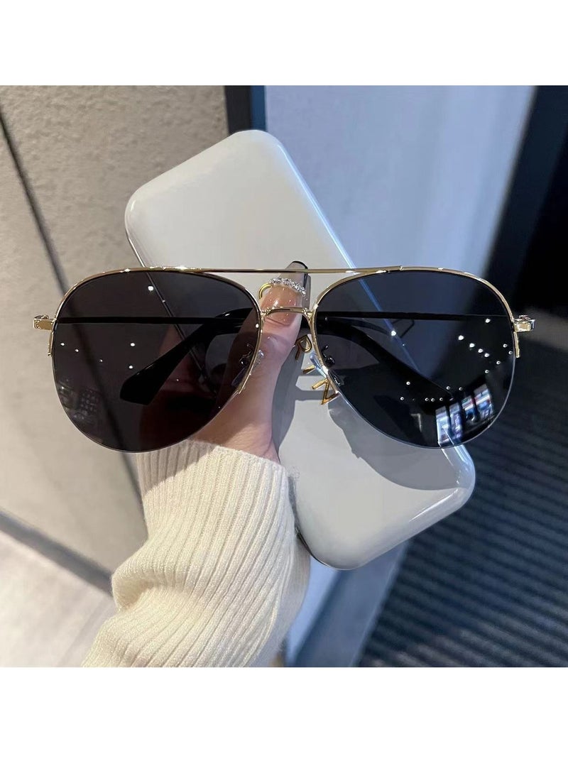 General Super cool men and women's high-end driving sunglasses, aviator sunglasses for driving, large frame frog mirror, big face sun glasses  - Image 1