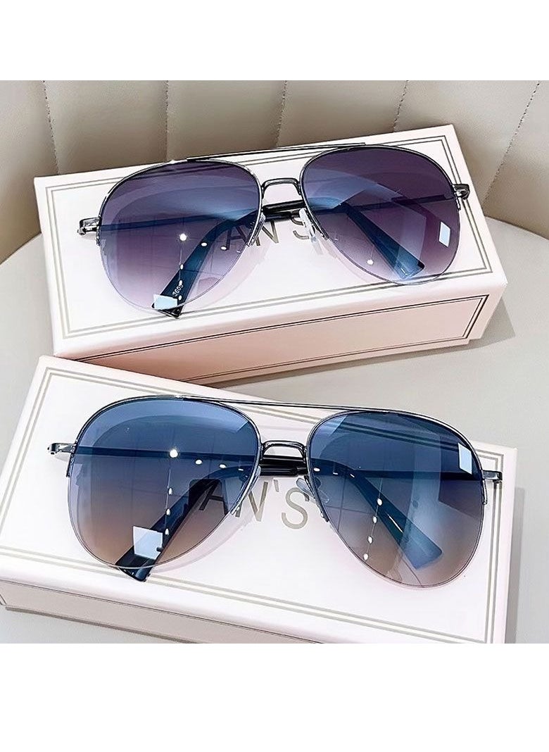 General Super cool men and women's high-end driving sunglasses, aviator sunglasses for driving, large frame frog mirror, big face sun glasses  - Image 5