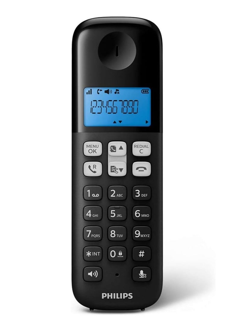Philips Cordless Telephone - D1611B - DECT Telephone - Home Telephone - Landline Connection - Black  - Image 3