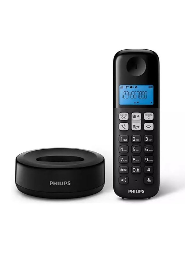 Philips Cordless Telephone - D1611B - DECT Telephone - Home Telephone - Landline Connection - Black  - Image 5
