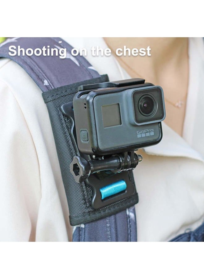 SKEZN Backpack Shoulder Strap Mount Camera with Adjustable Shoulder Pad and 360 Degree Rotating Base Compatible with GoPro Hero 9/8/7/6/5/4/3+,OSMO Action, Xiaoyi 4K and Most Action Cameras - Image 5