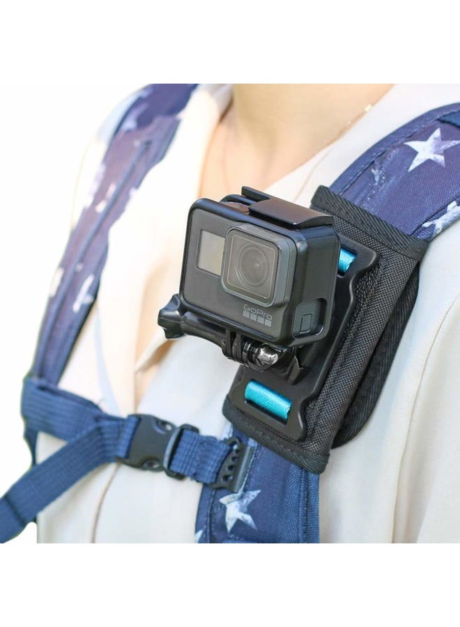 SKEZN Backpack Shoulder Strap Mount Camera with Adjustable Shoulder Pad and 360 Degree Rotating Base Compatible with GoPro Hero 9/8/7/6/5/4/3+,OSMO Action, Xiaoyi 4K and Most Action Cameras - Image 1