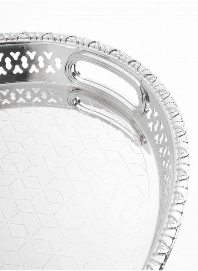 Binshihon - set 3 Pieces Bin shihon steel Tray with Silver design - Image 1