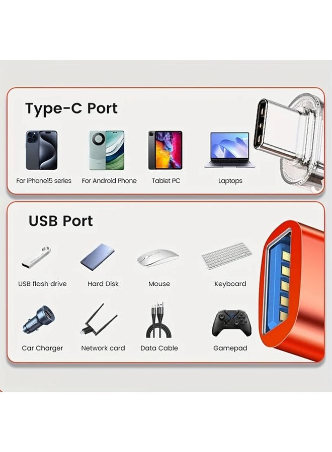 Blue USB 3 0 OTG Adapter Lighting Type C Male to USB Female for Phone Tablet - Image 4