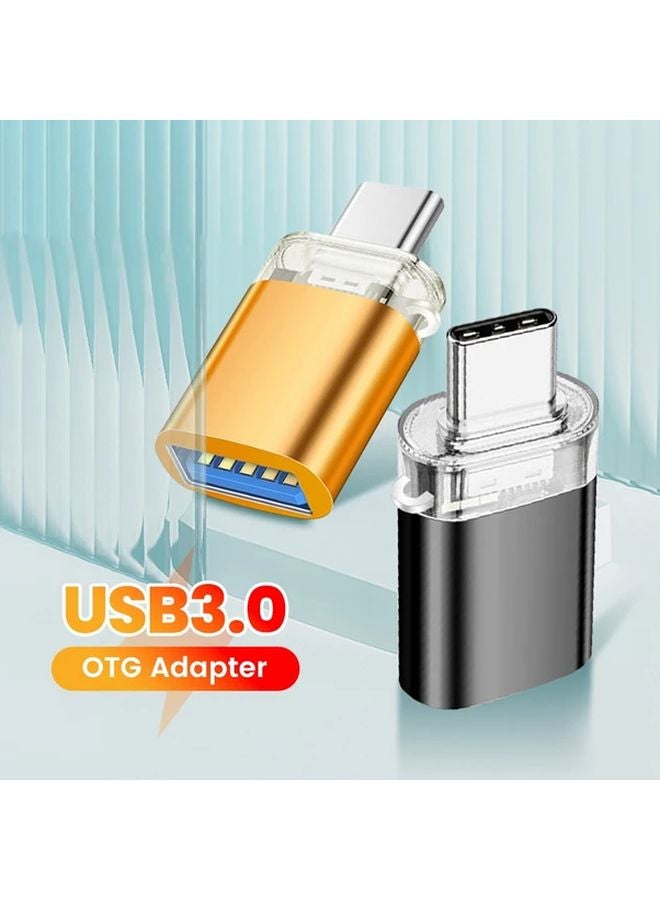 Blue USB 3 0 OTG Adapter Lighting Type C Male to USB Female for Phone Tablet - Image 2