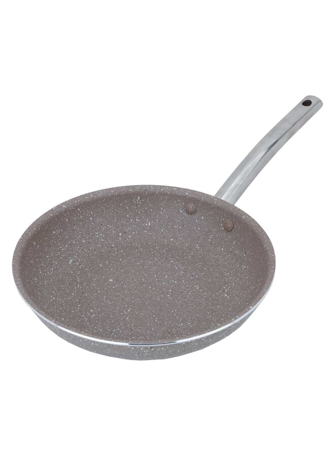 Alsaif Gallery Rocky brown granite frying pan with stainless steel handle, 24 cm - Image 2