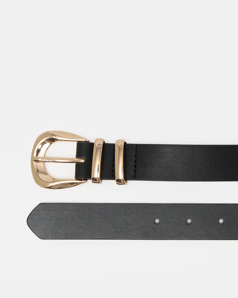 REDTAG Women Black Buckle Belt