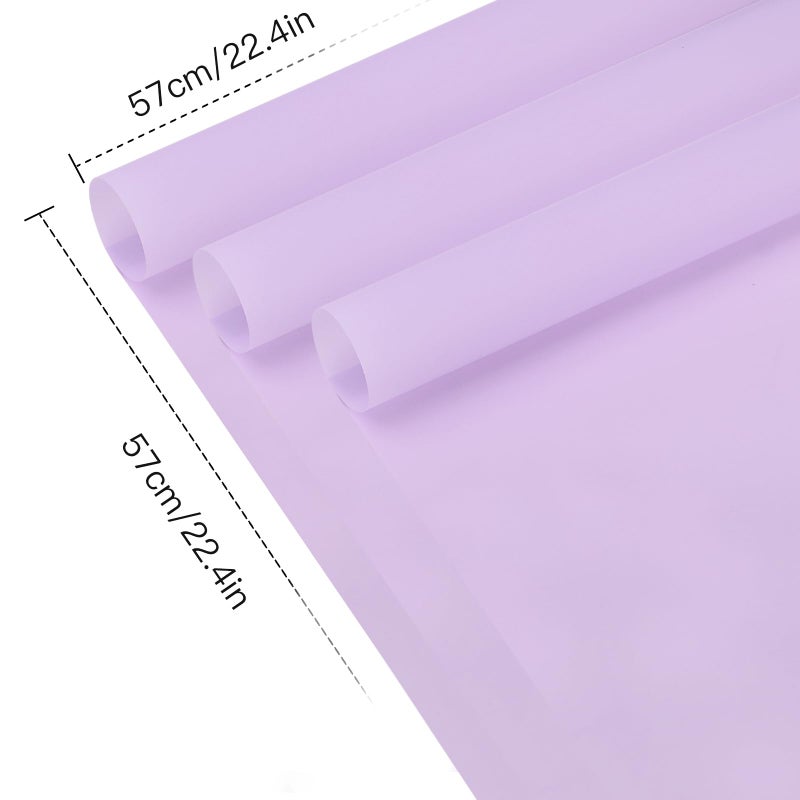 WRAPAHOLIC 20 Sheets Flower Wrapping Paper - 22.4 x 22.4 inch Pure Light Purple Water-Resistant Floral Bouquet Wrapping Paper, Florist Supplies Packaging for Wedding Birthday Gift DIY - Image 3