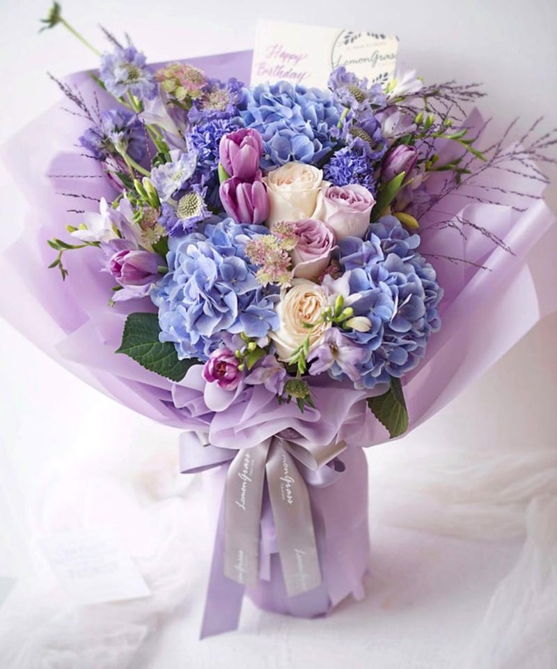 WRAPAHOLIC 20 Sheets Flower Wrapping Paper - 22.4 x 22.4 inch Pure Light Purple Water-Resistant Floral Bouquet Wrapping Paper, Florist Supplies Packaging for Wedding Birthday Gift DIY - Image 5