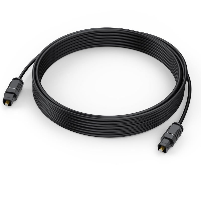 DteeDck Optical Audio Cable 20 feet, Digital Audio Optical Cable Ultra-Thin Cord, Toslink SPDIF Fiber Optic Cable Compatible with TV Sound Bar Home Theater PS4 Xbox Samsung Vizio - Image 1