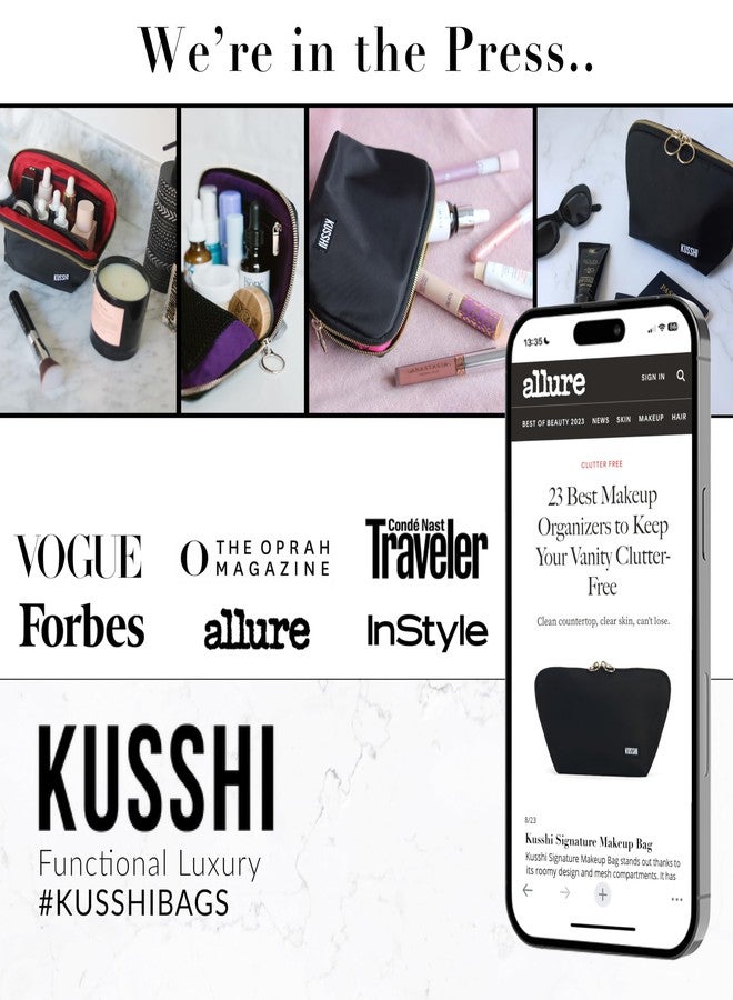 KUSSHI Neoprene Mini Makeup Pouch Set for Purse and Travel - 4 Small Travel Pouches for Delicate Bottles and Beauty Items - For Foundations, Serums, Perfumes and More (4 Pack - S, M, L, XL) - Image 4
