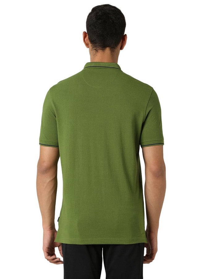 Van Heusen Van Heusen Men's Regular fit T-Shirt (VSKPWRGFP09032_Green M) - Image 5
