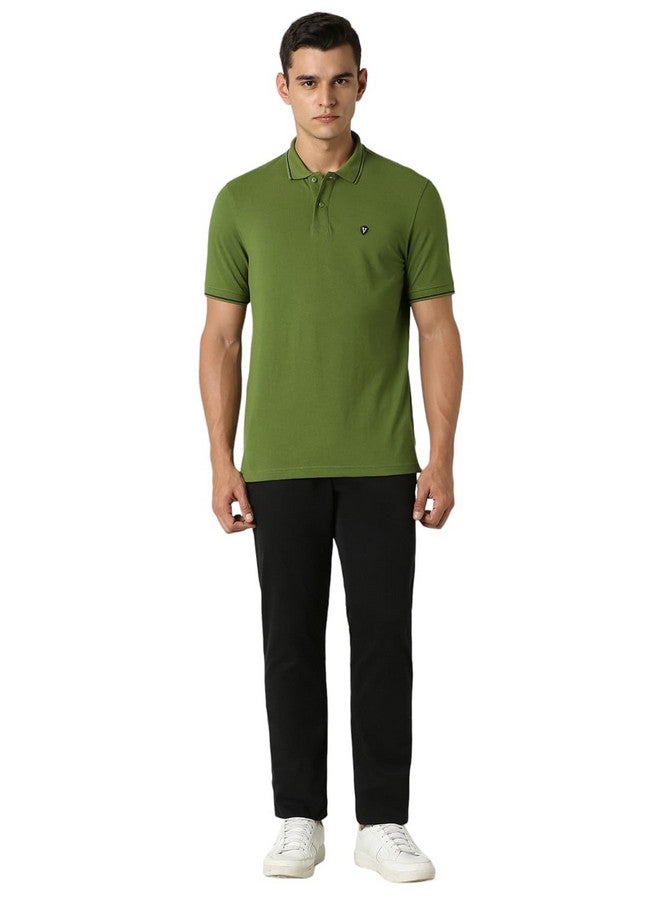 Van Heusen Van Heusen Men's Regular fit T-Shirt (VSKPWRGFP09032_Green M) - Image 4