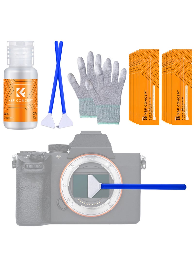 K&F Concept SKU.1599 Full Frame Camera Sensor Cleaning Kit – 16 Swabs with 20ml Cleaning Liquid for DSLR & Mirrorless Cameras - Image 4