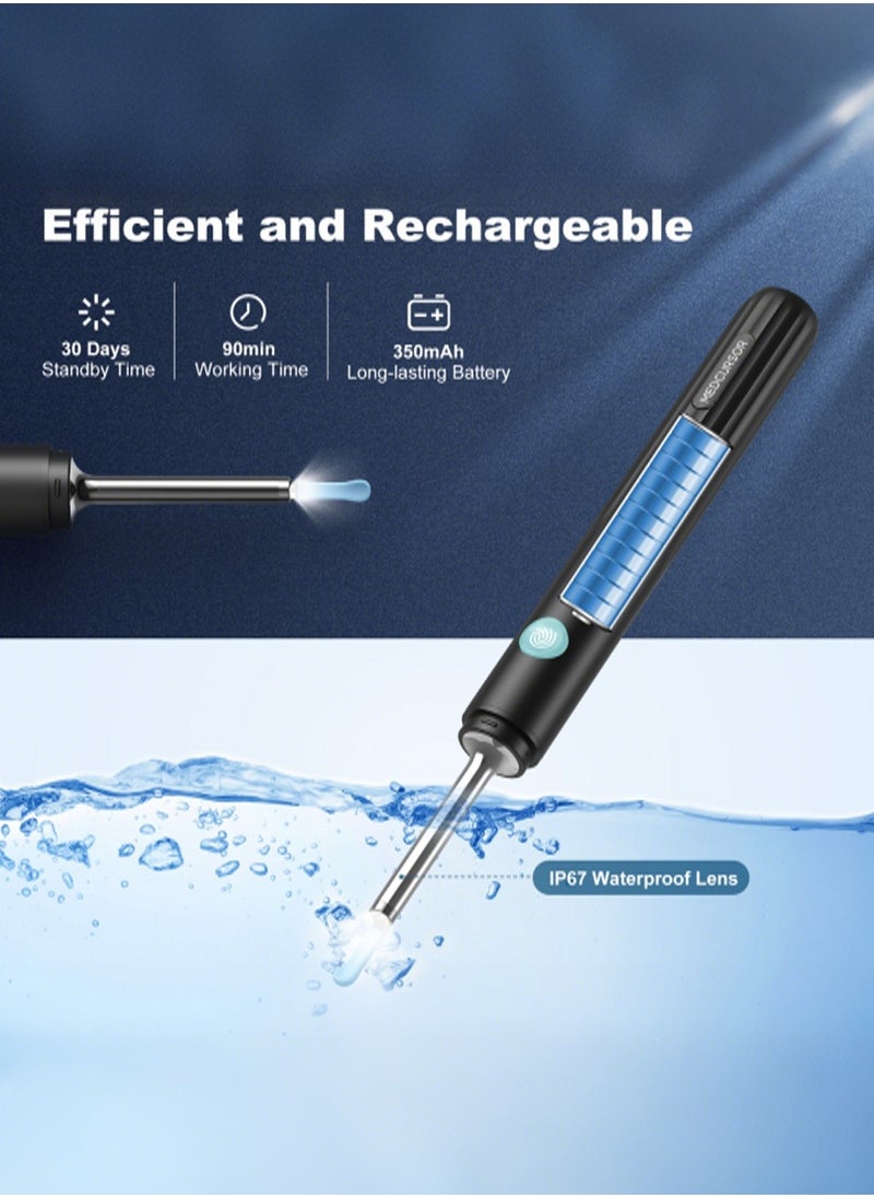 Medcursor - Medcursor Ear Wax Removal, Ear Wax Removal Tool Camera with 1080P HD, Ear Cleaner with 6 LED Lights and 6 Soft Ear Scoops for iOS & Android - Image 1