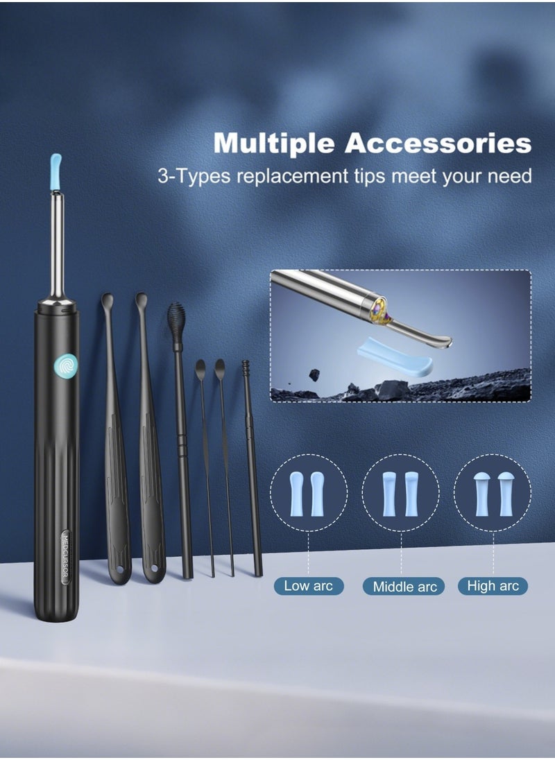Medcursor - Medcursor Ear Wax Removal, Ear Wax Removal Tool Camera with 1080P HD, Ear Cleaner with 6 LED Lights and 6 Soft Ear Scoops for iOS & Android - Image 1
