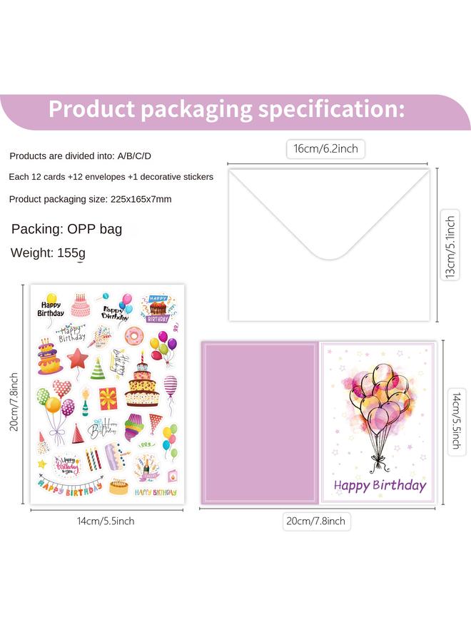 Bluejw Birthday Card Birthday Card Handwritten Ins With Envelope Folded DIY Happy Birthday Greeting Card - Image 4